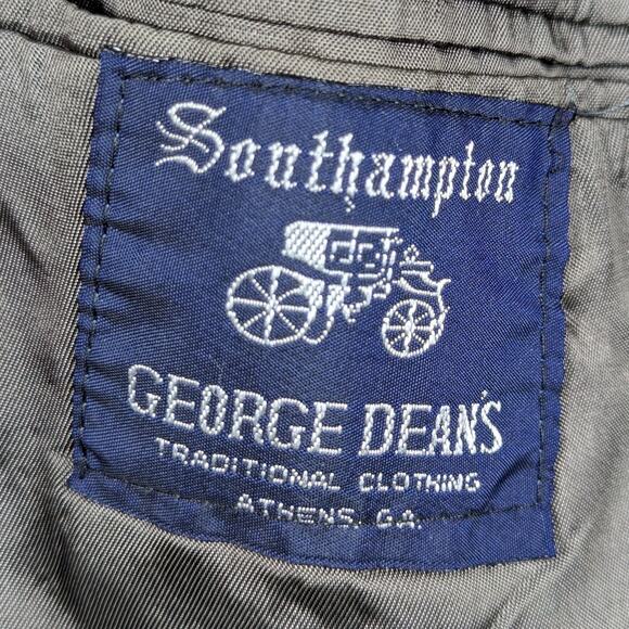 Southampton 48R Gray Herringbone Wool Blazer Sport Coat Made in USA George Deans - Picture 4 of 6